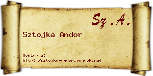 Sztojka Andor névjegykártya